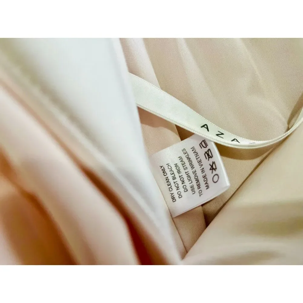 Azazie maxi dress bridesmaid blush pink  V neck wrapped front women C